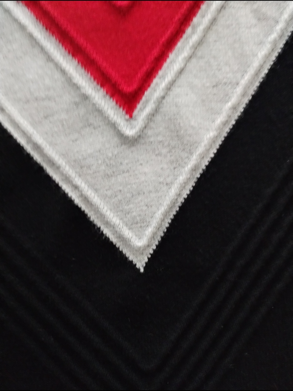 Krimson Klover Poppy Ski Sweater L Black Red Chevron Quarter Zip - Picture 6 of 11